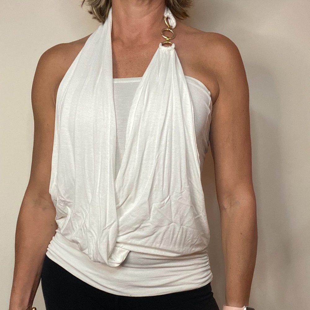 White Around the neck Tank Top